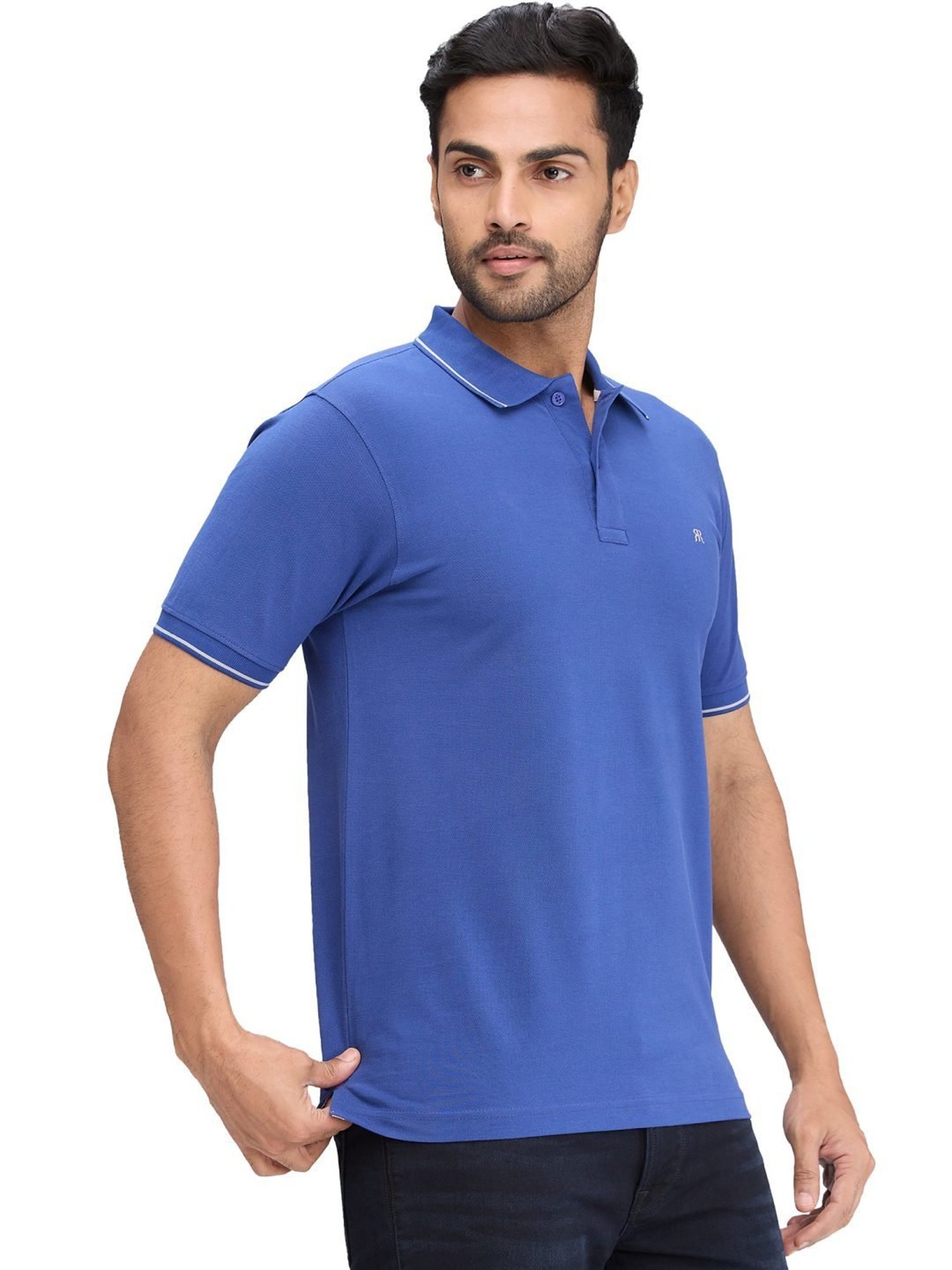 Raymond Blue Slim Fit Polo T-Shirt