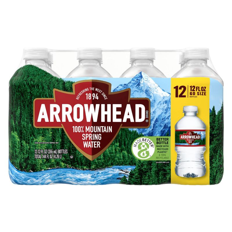 Arrowhead Brand 100% Mountain Spring Water - 12pk/12 fl oz Bottles