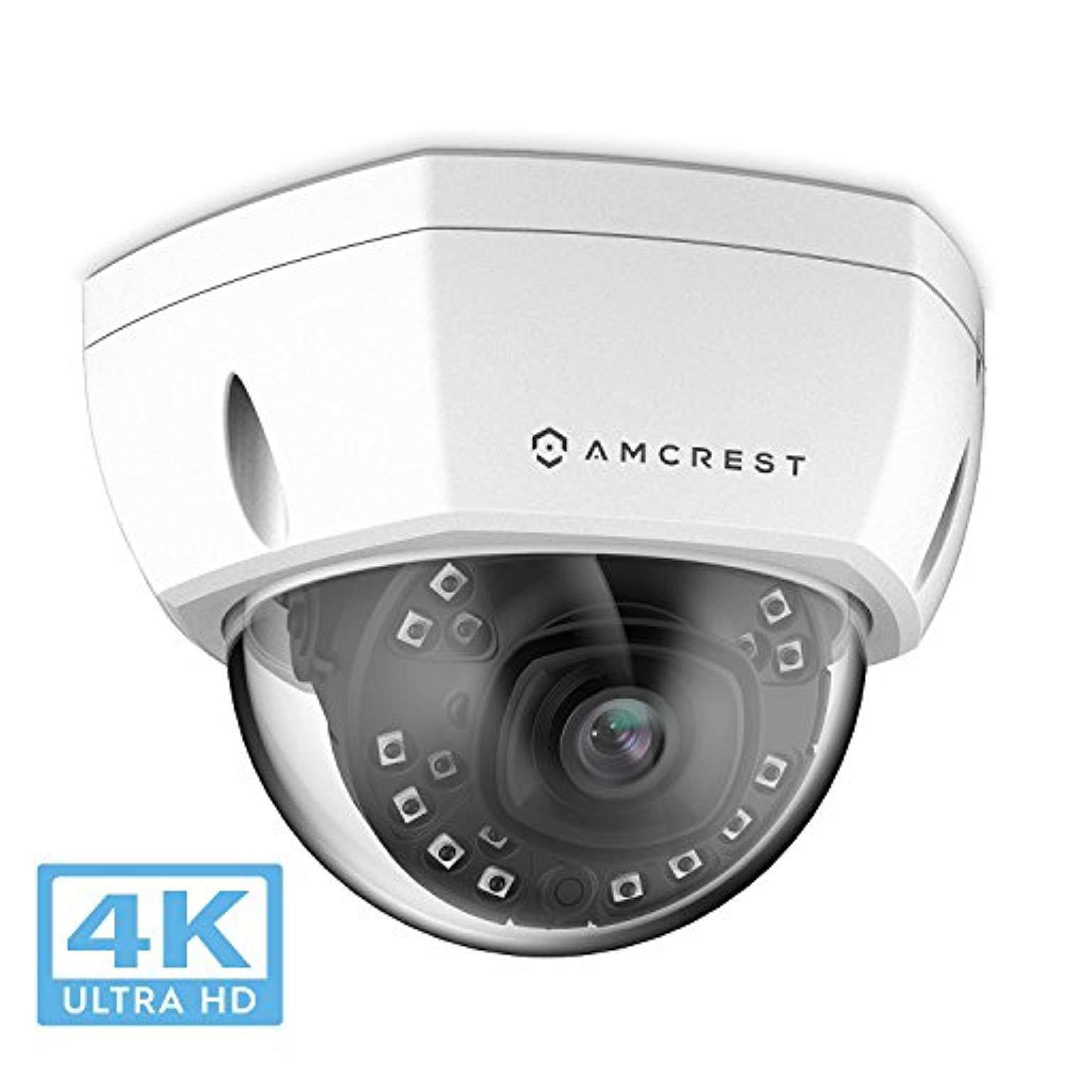 amcrest ultrahd 4k (8mp) outdoor security poe ip camera, 3840x2160, 98ft nightvision, 2.8mm lens, ip67 weatherproof, ik10 vanda