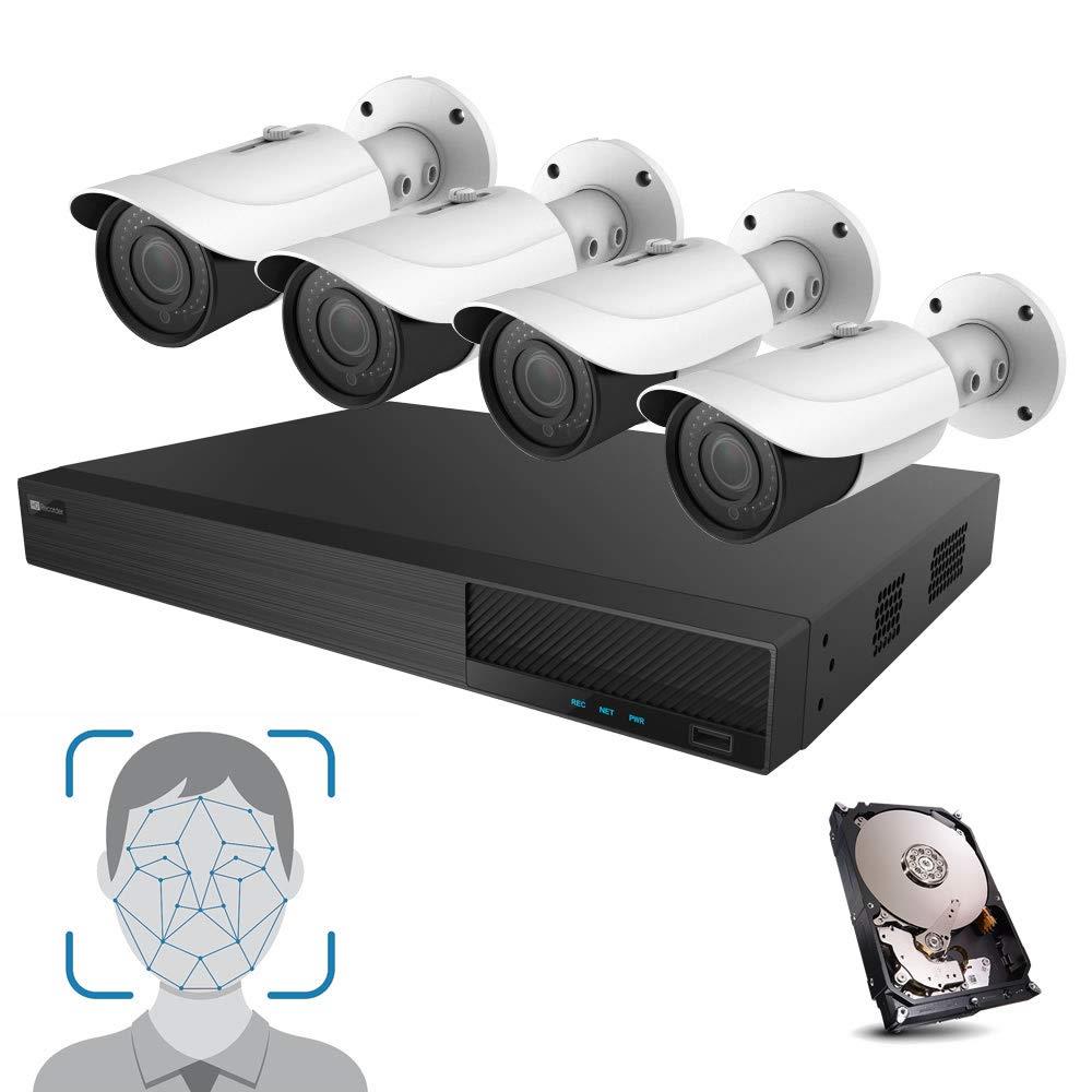 HDView Facial Recognition Camera System, 8 Channel Security NVR 8 PoE Ports with Night Vision Network ONVIF Security Cameras, Facial Time Attendance System, Video Analytics, Commercial Grade