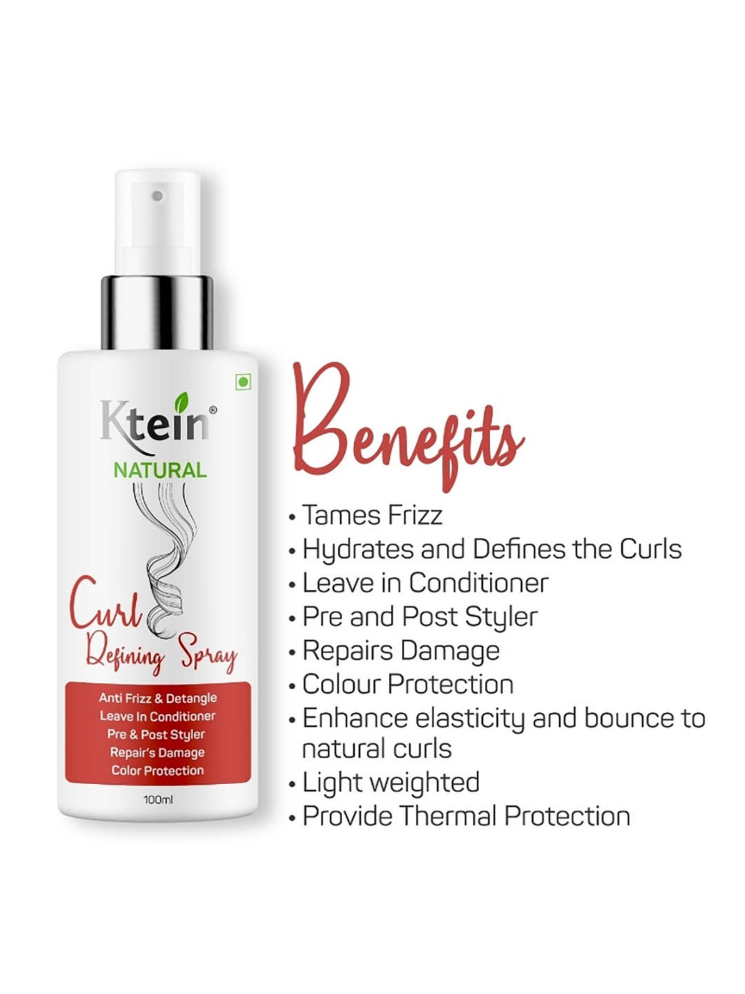 Ktein Natural Curl Defining Spray - 100 ml