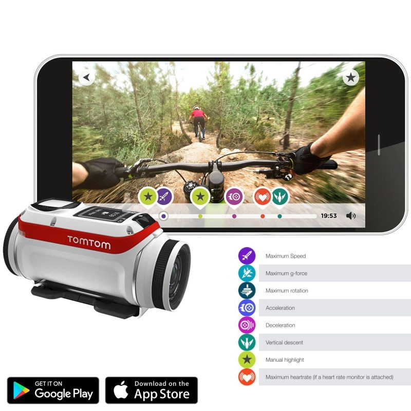 TomTom Bandit 16MP 4K Ultra HD Action Camera, Wi-Fi and Bluetooth Connectivity, GPS, Base Pack