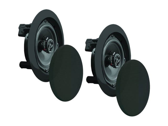2) NEW Pyle PDIC81RDBK 250W 8 Inch Flush In-Wall In-Ceiling Black Speakers Pair