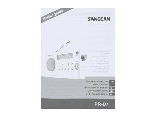 Sangean FM / AM PLL Synthesized Radio (White) PR-D7