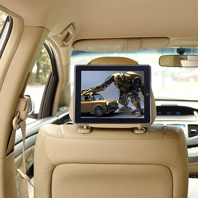 iPad 4 / iPad 3 / iPad 2 Car Headrest Mount Holder&ndash;Fast-Attach Fast-Release Edition - Black