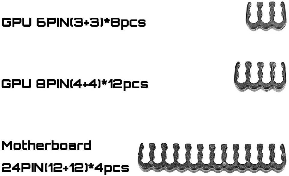 Sleeved Cable - Cable Extension for Power Supply with Extra-Sleeved 24-PIN 6-PIN 4+4 PIN 500mm Length with Combs,Green(19.7 inch/50CM),SC503