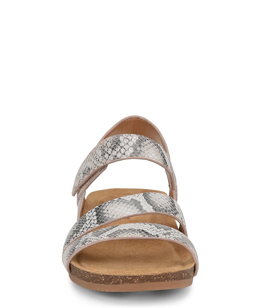 Comfortiva Gardena Snake Print Leather Sandals