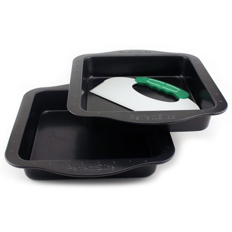 BergHOFF Perfect Slice 3 Pcs Steel Square Cakes Pans with Tool