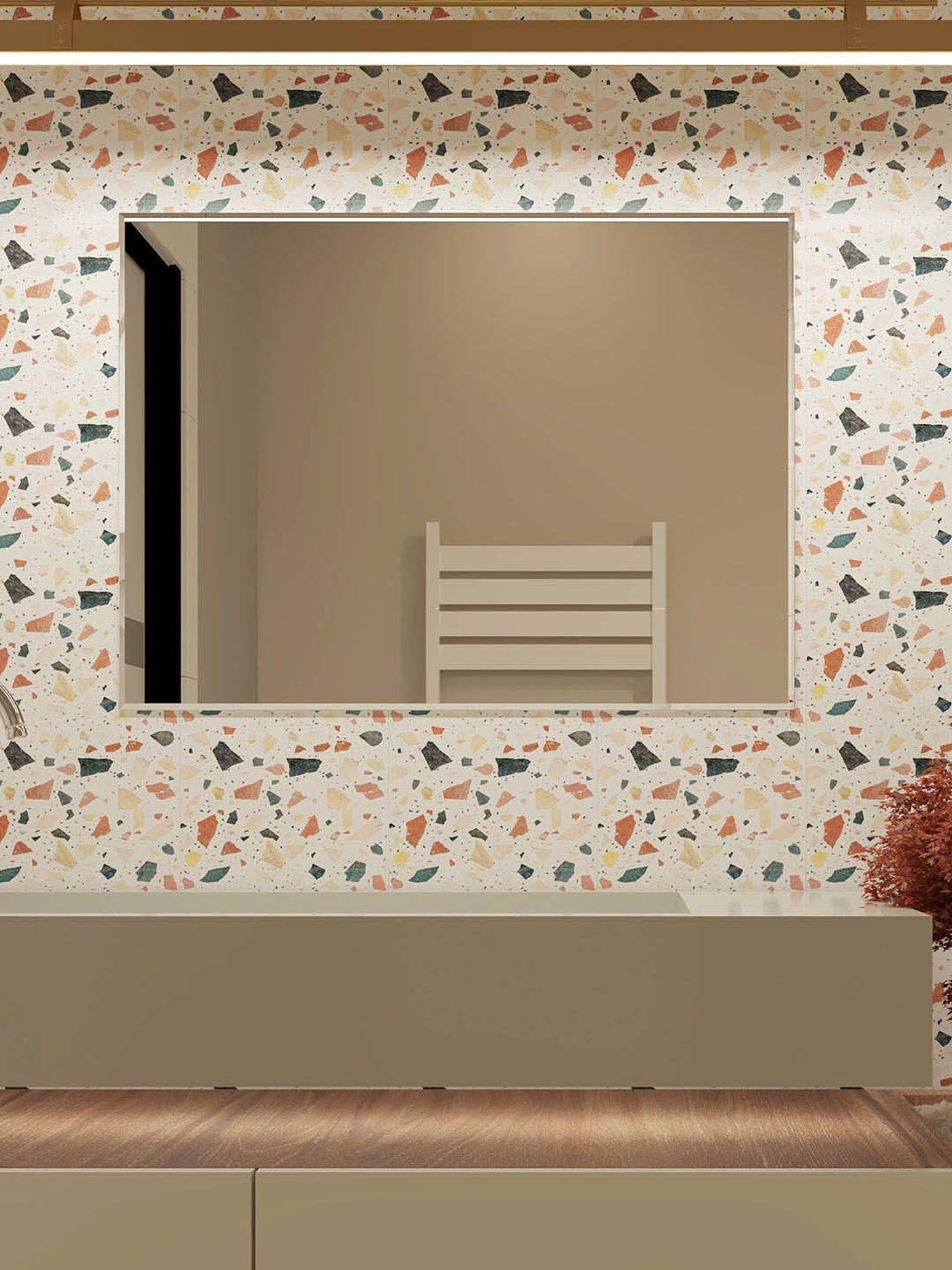 CHRONIKLE Pink Iron Sun Burst Designer Round Wall Mirror