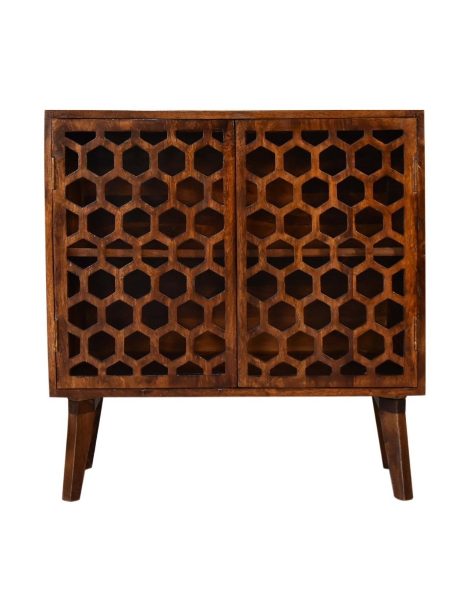 Artisan Furniture Chestnut Comb Brown Wood Cabinet