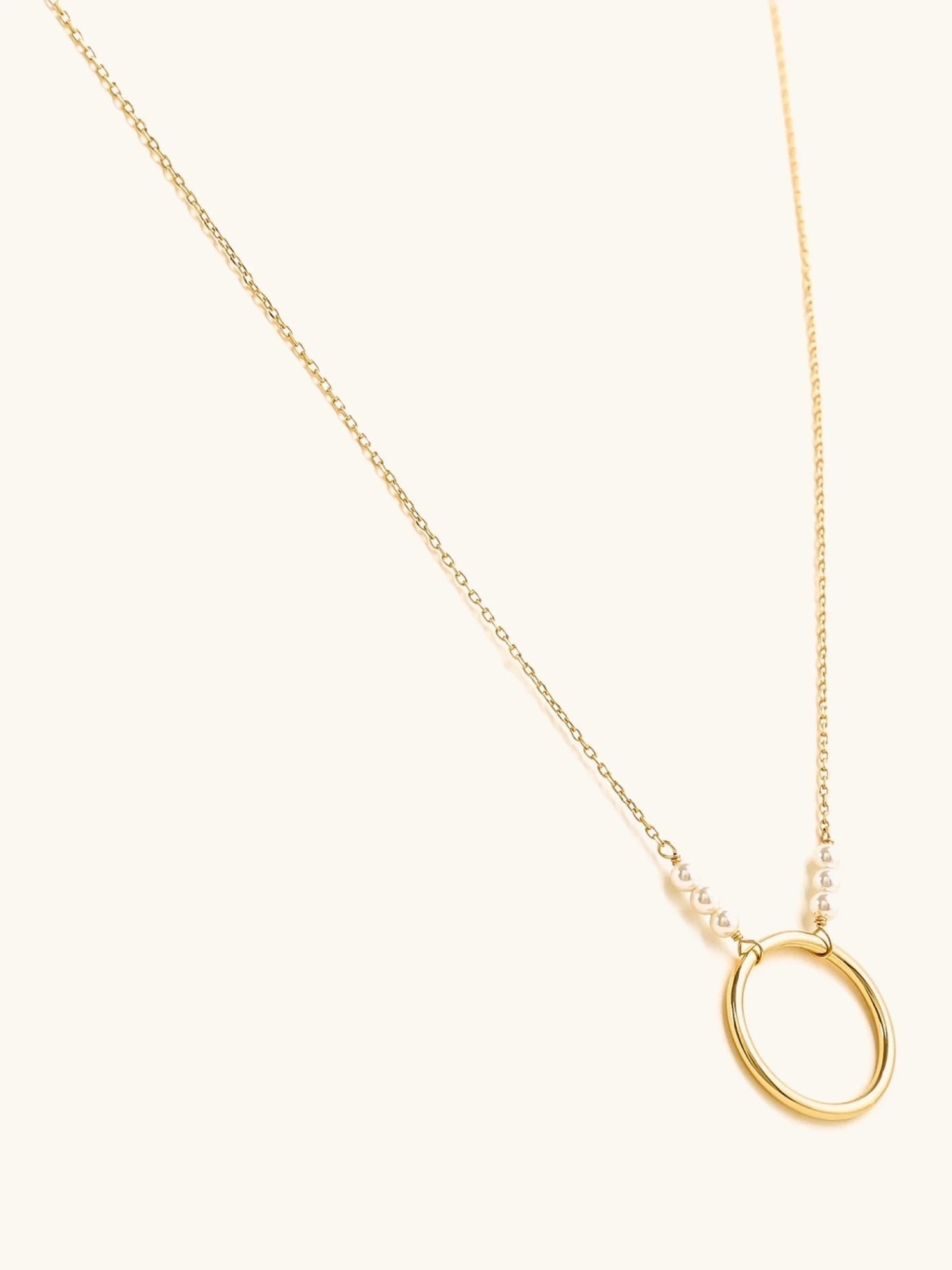 Mabel 92.5 Sterling Silver 18k Gold-Plated Hoop and Pearl Charm Necklace
