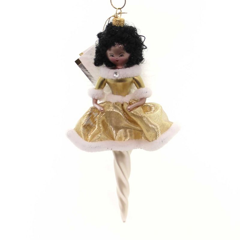 Italian Ornaments 7.0" Africian American In Gold Coat Ornament Italian Dress Up  -  Tree Ornaments