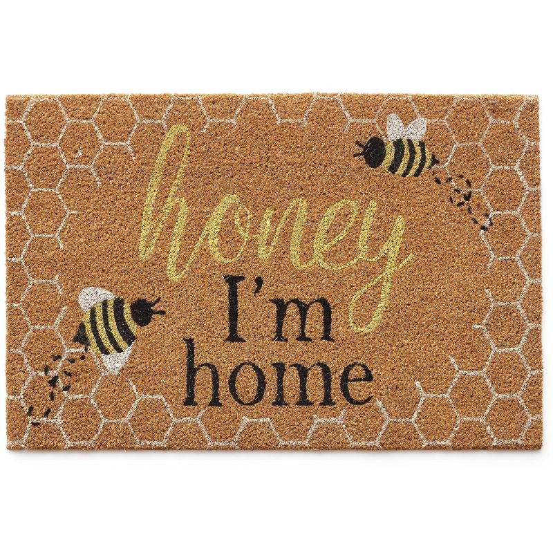 Evergreen Flag Cambridge Welcome Burlap Sassafras Switch Mat - 22" Long x 10" High