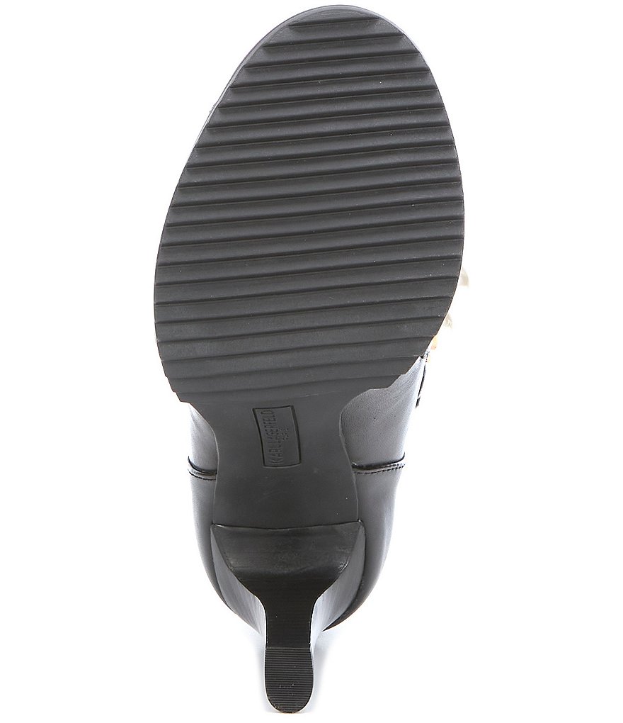 KARL LAGERFELD PARIS Brayden Leather Pearl Embellished Booties