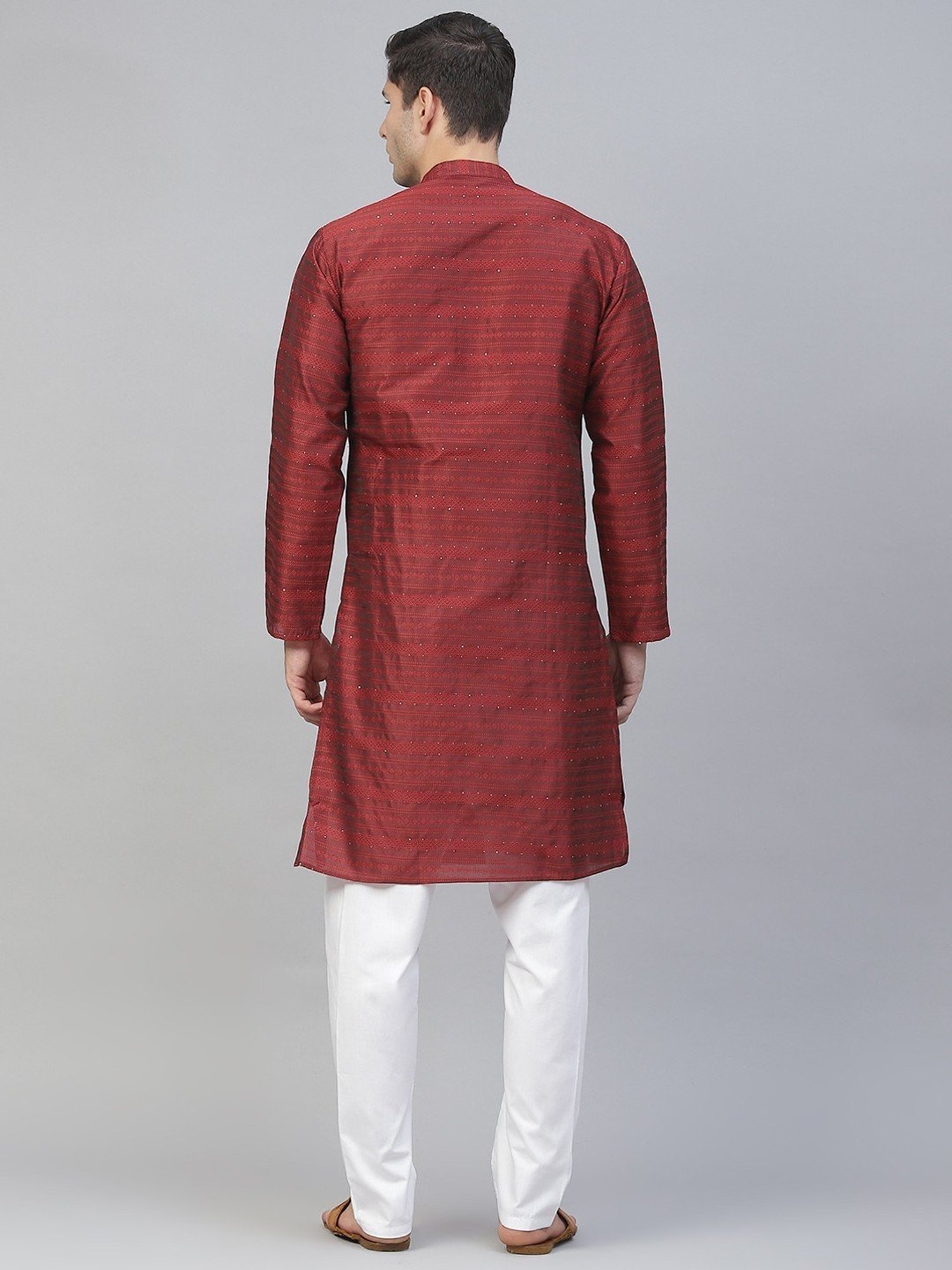 Manthan Fawn & White Regular Fit Kurta