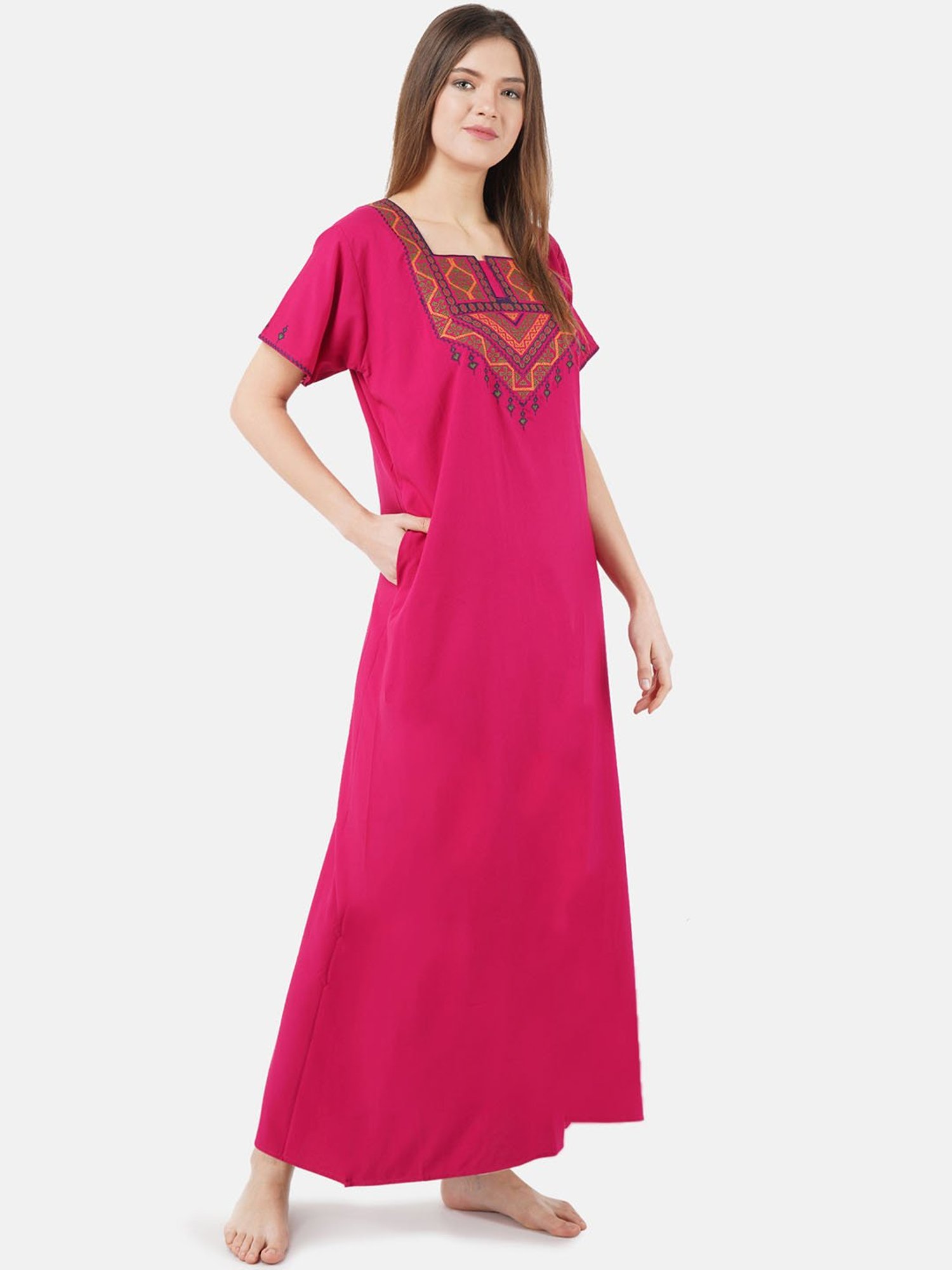 KOI SLEEPWEAR Pink Embroidered Nighty