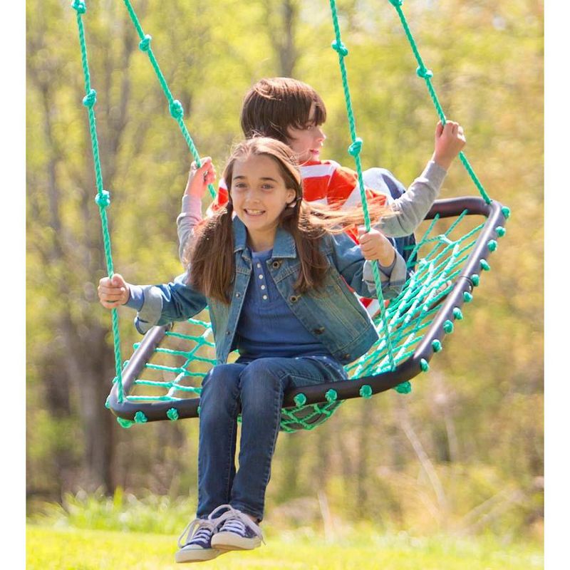 HearthSong Deluxe Platform Tree Swing for Kids with Nylon Rope and Padded Steel Frame