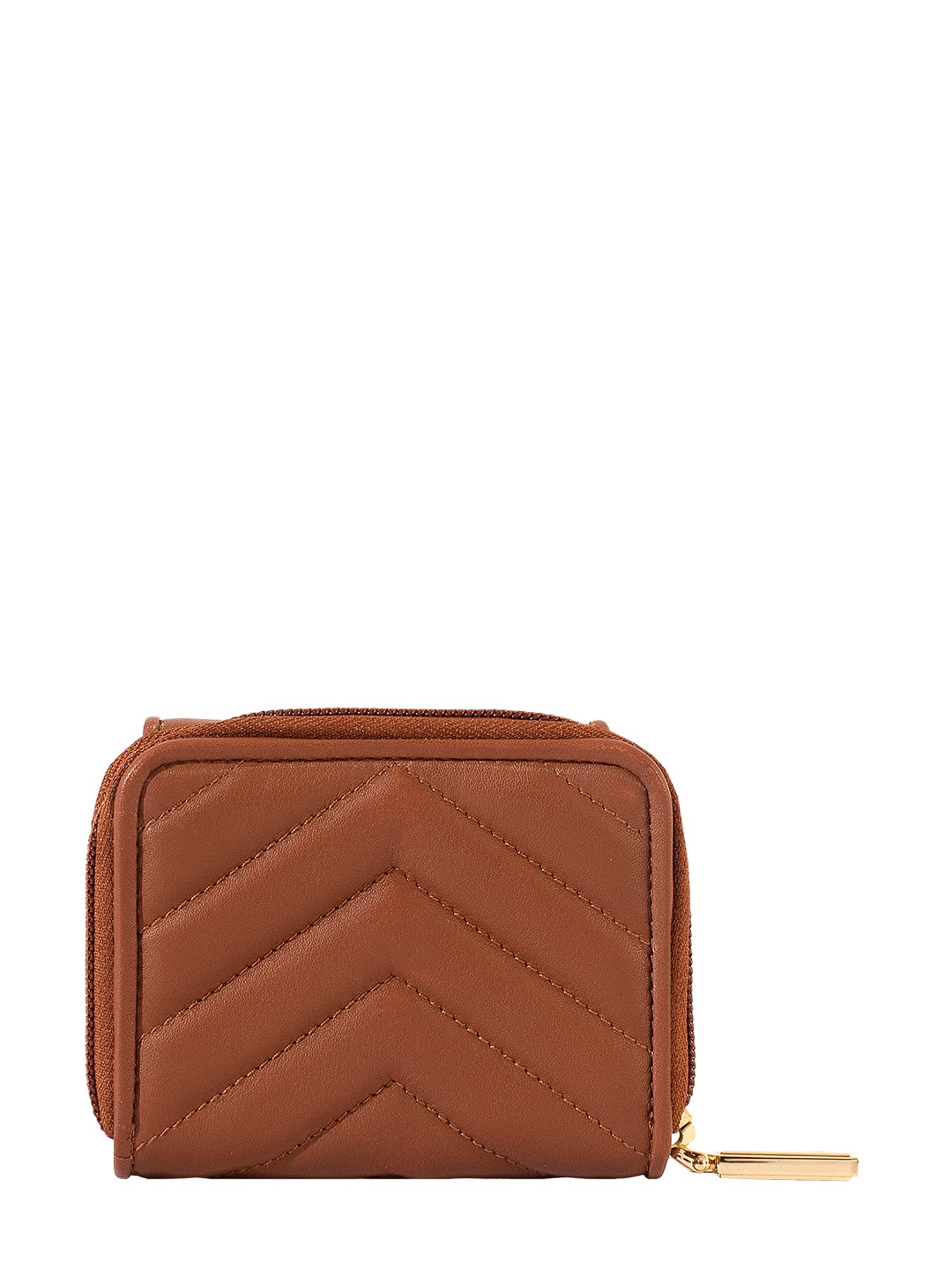 Eske Brown Quilted Zip Around Wallet for Women