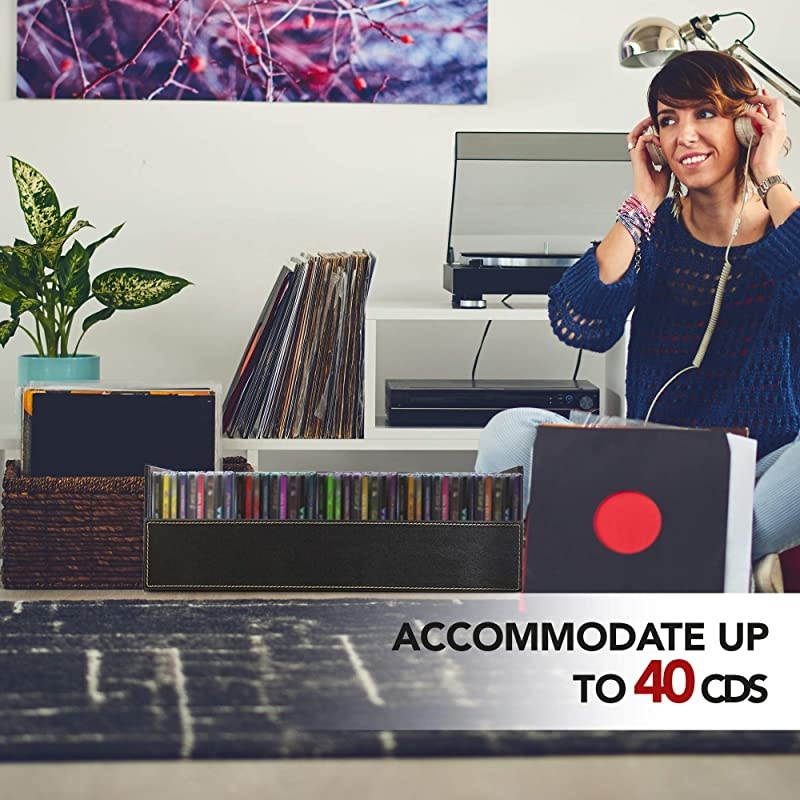 Storage Box with Powerful Magnetic Opening - Tray Holds 40 Cases for Media Shelf Storage and Organization