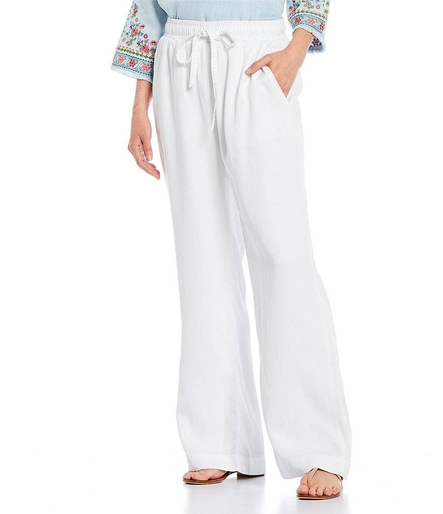 Reba Pull On Slant Pocket Chambray Pants