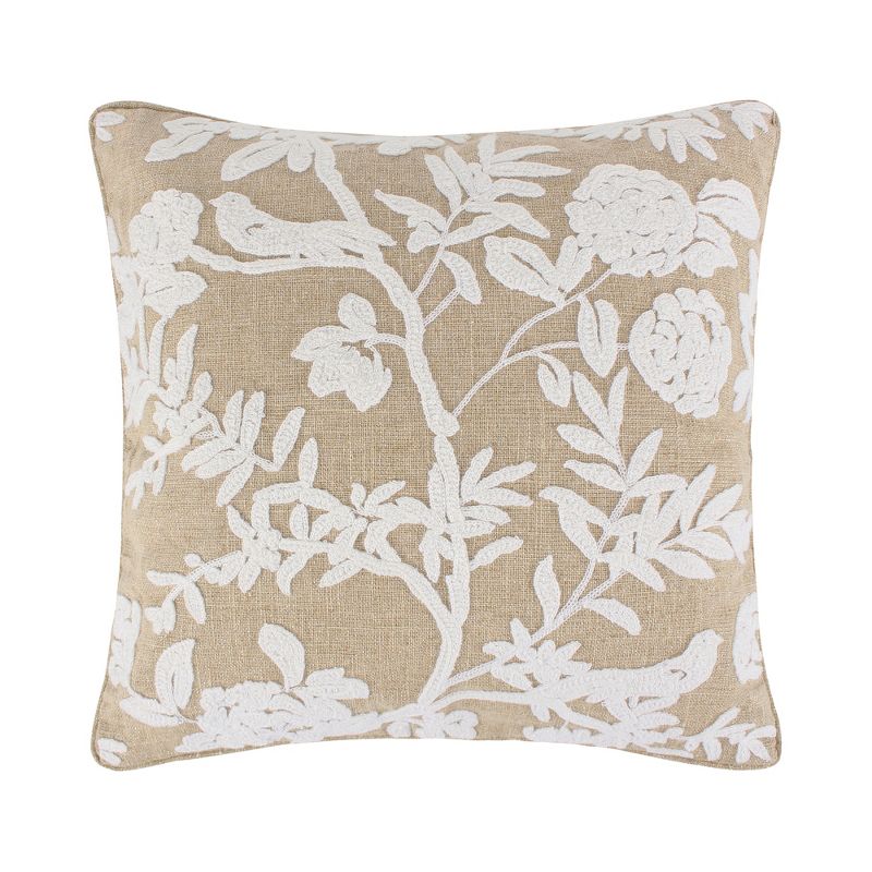 Cozette Embroidered Decorative Pillow Beige - Levtex Home