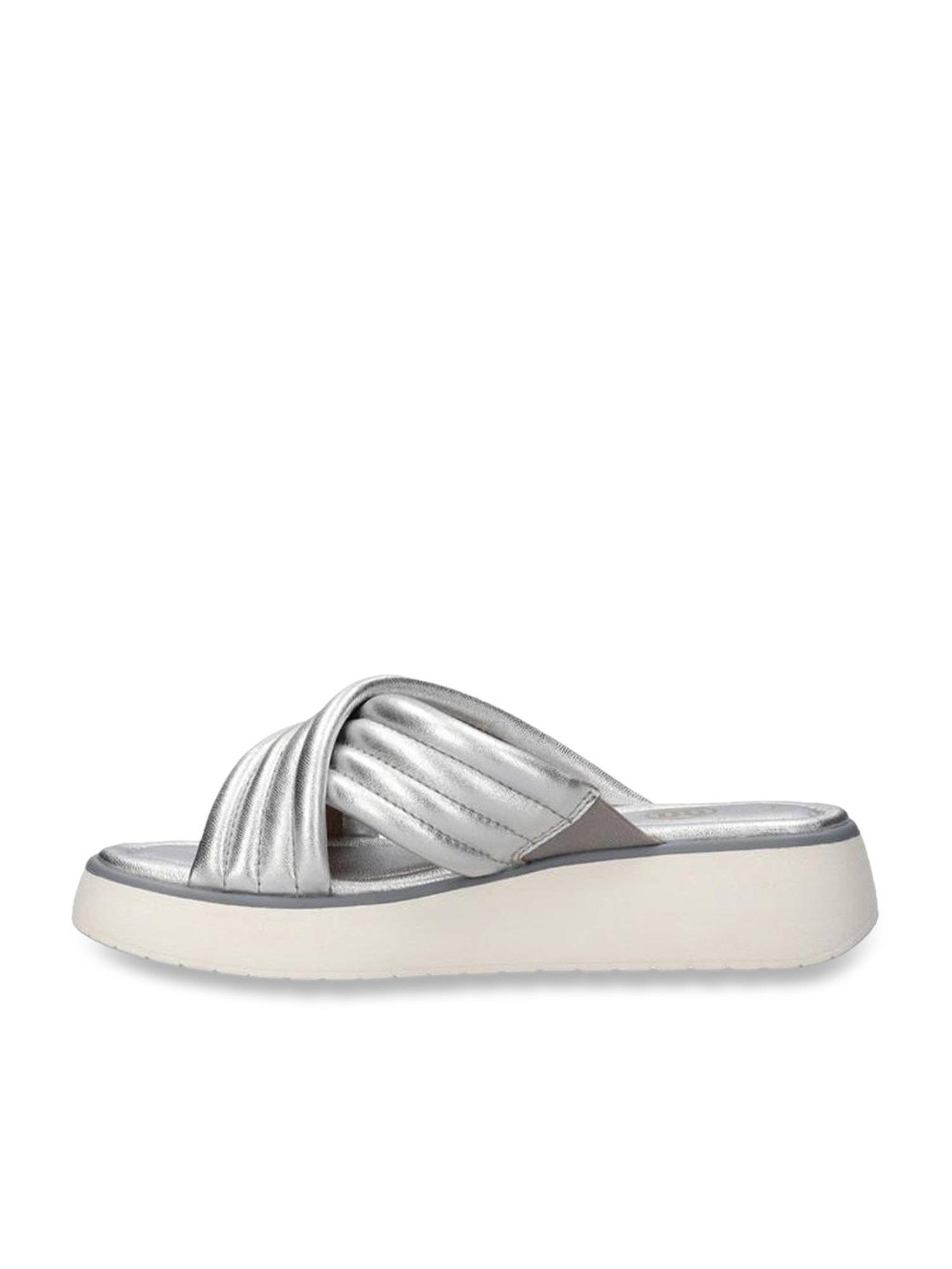 Bagatt Women's Kya Silver Cross Strap Sandals