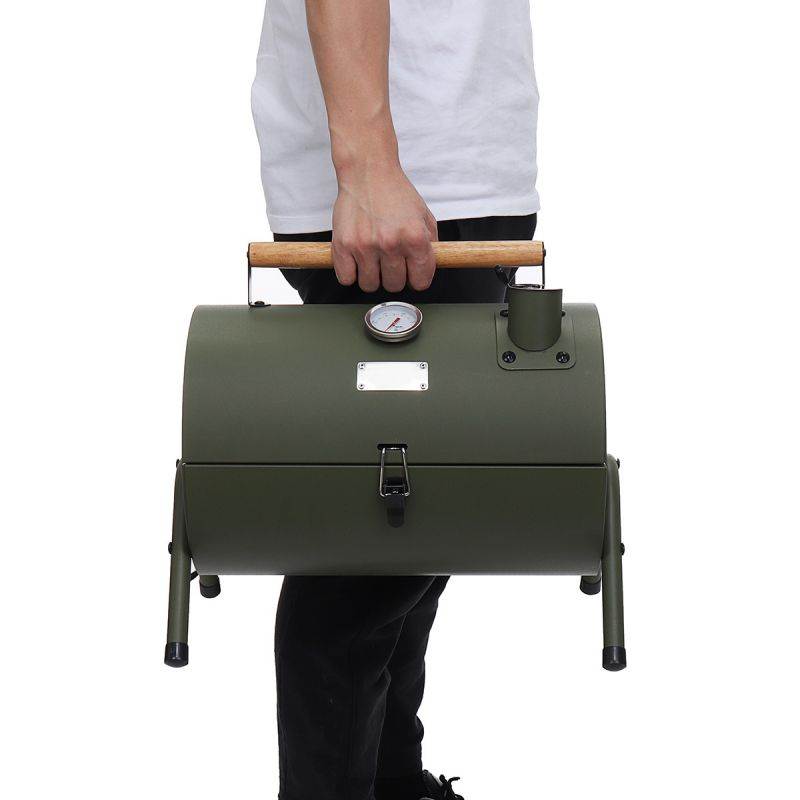 Portable Outdoor BBQ Grill Charcoal Barbecue Pit Patio Yard Meat Cooker Camping-Green
