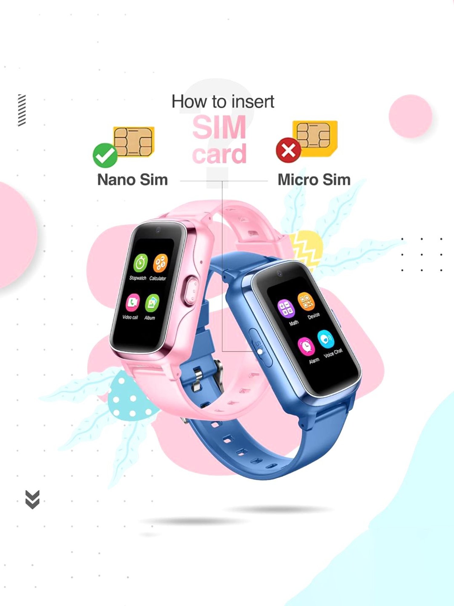 Turet Next Gen 4G Smartwatch for Kids with Camera, SOS, Video Calling, GPS Tracker (Pink)