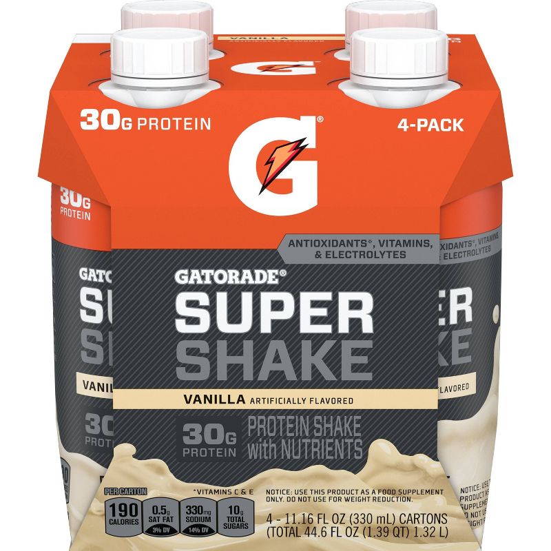 Gatorade Super Shake Ready-to-Drink Protein - Vanilla - 4pk/11.16 fl oz Bottles