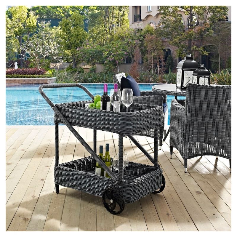 Slat Top Serving Cart - Gray - Apollo Outdoor