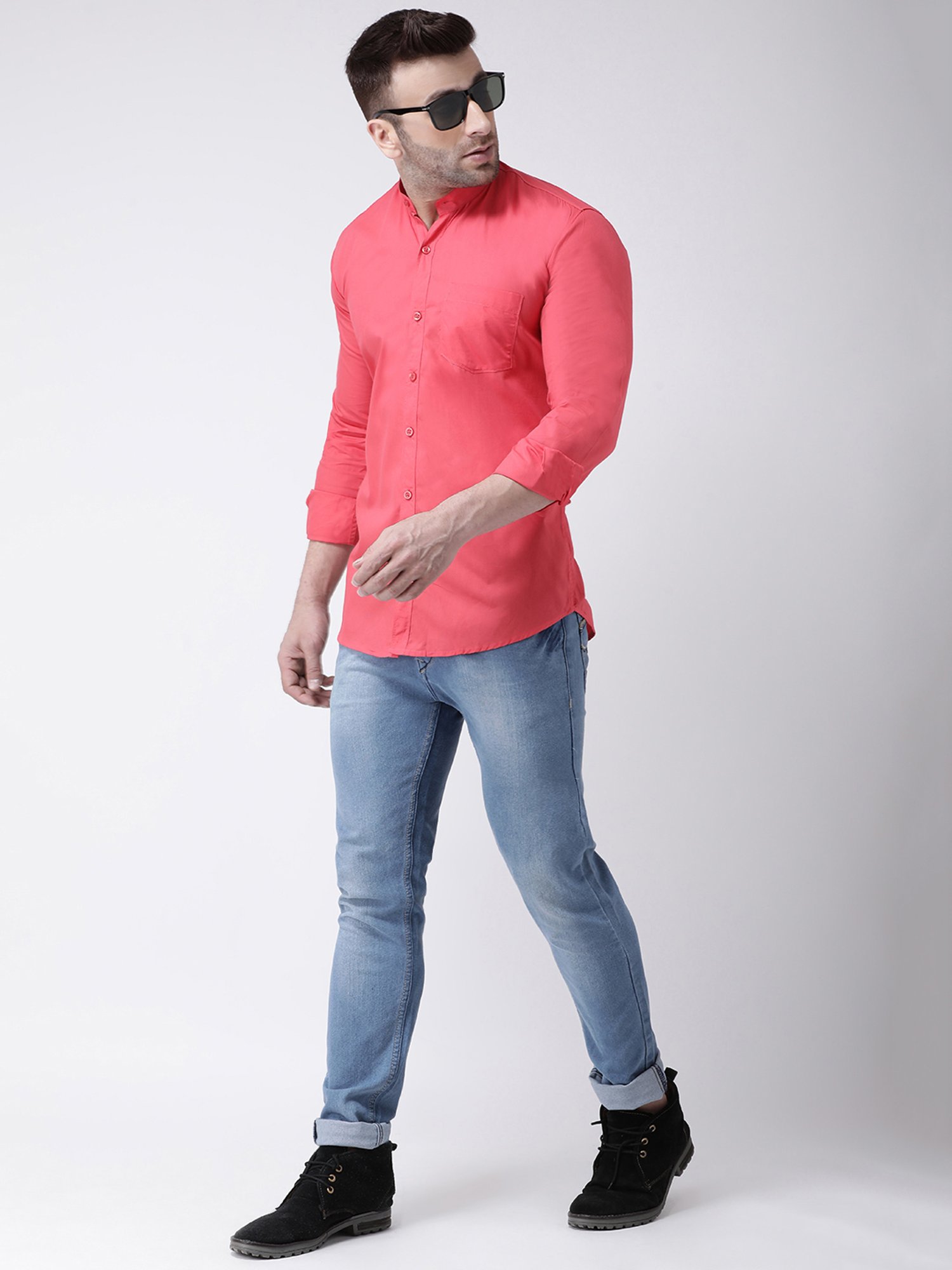 Hangup Plus Red Slim Fit Pure Cotton Shirt