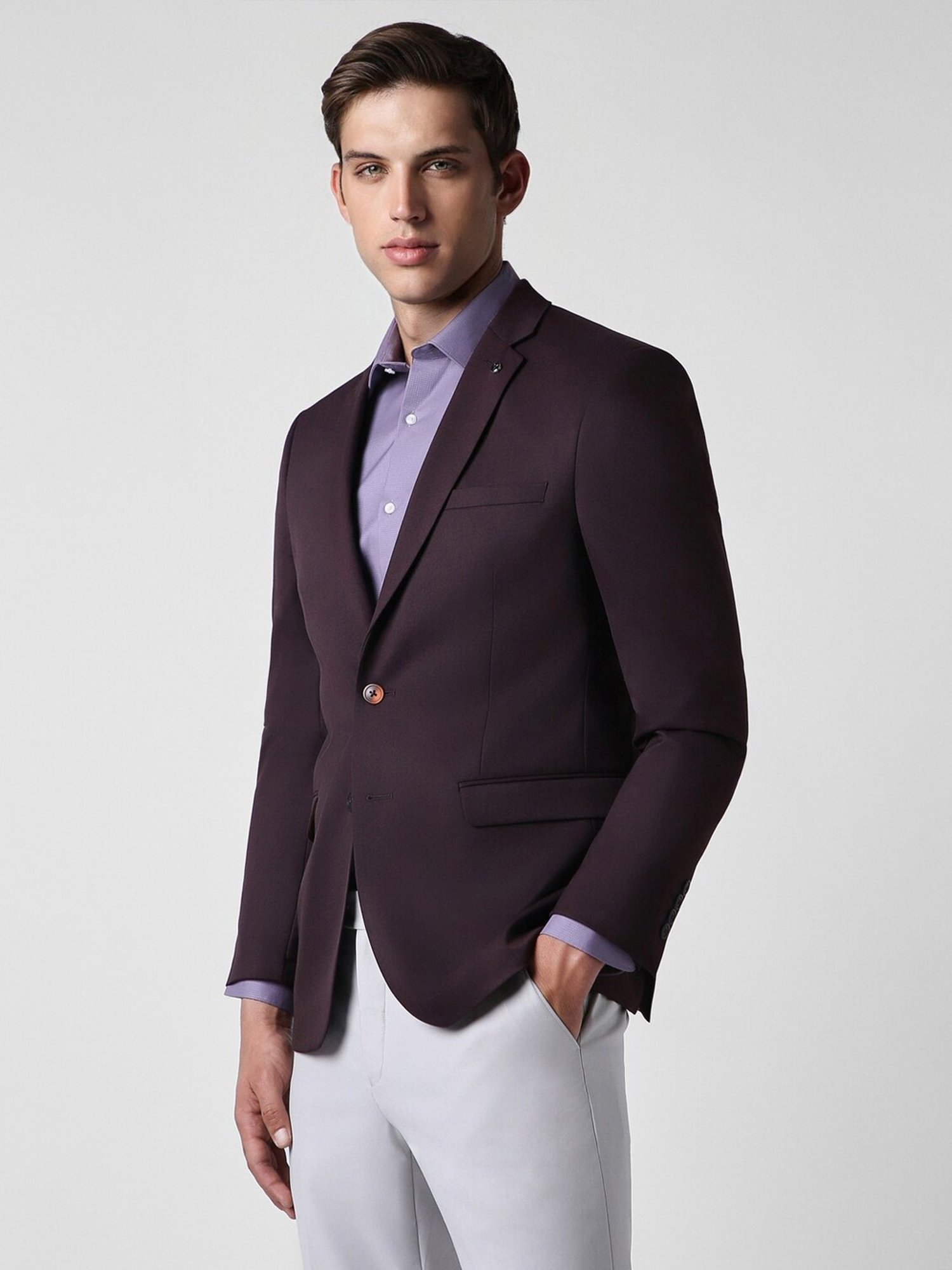 Van Heusen Maroon Slim Fit Blazer