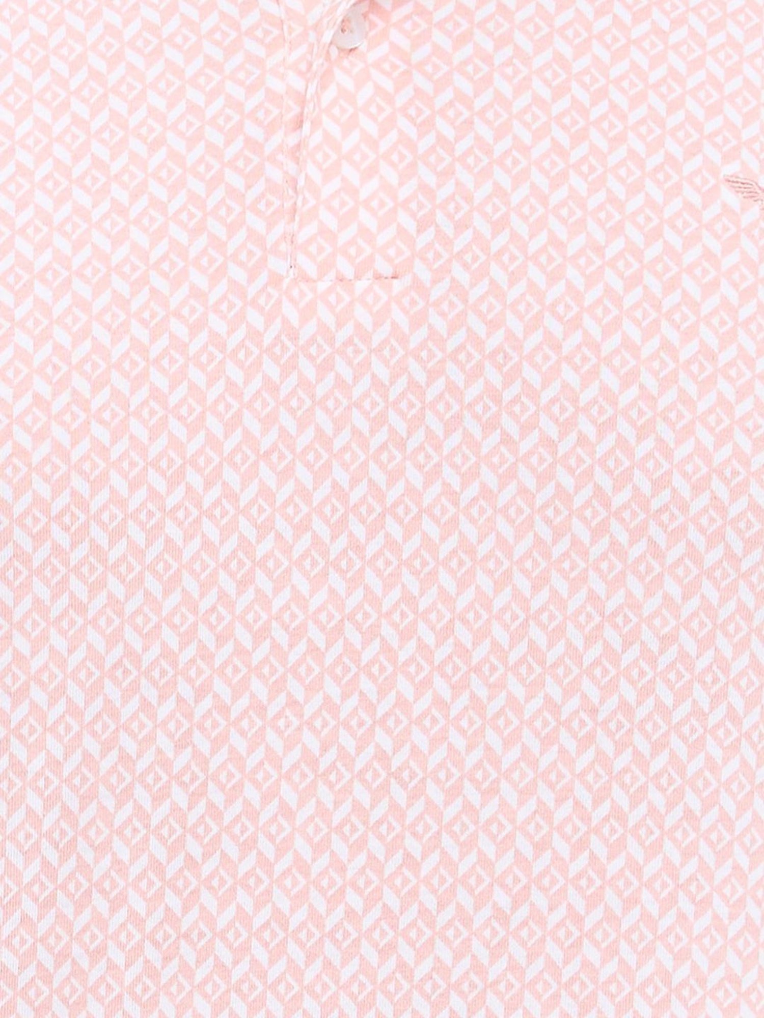 Park Avenue Pink Slim Fit Printed Polo T-Shirt