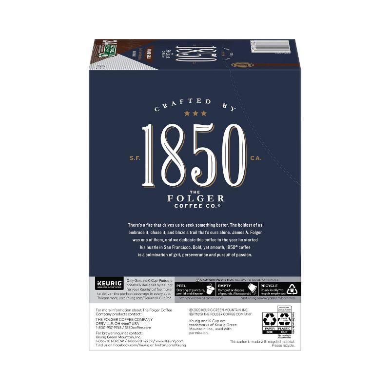 Folgers 1850 Black Gold Dark Roast Coffee - Keurig  K-Cup Pods - 24ct