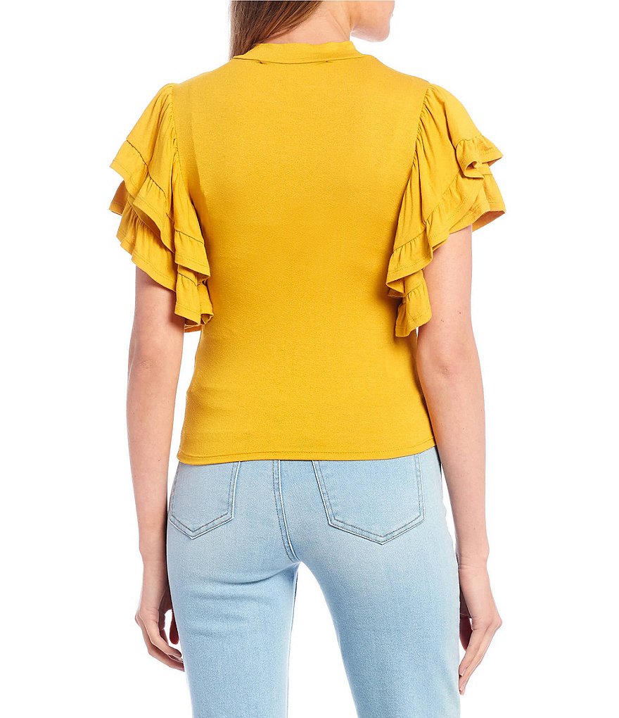 Double Zero Tiered Flutter Sleeve Top