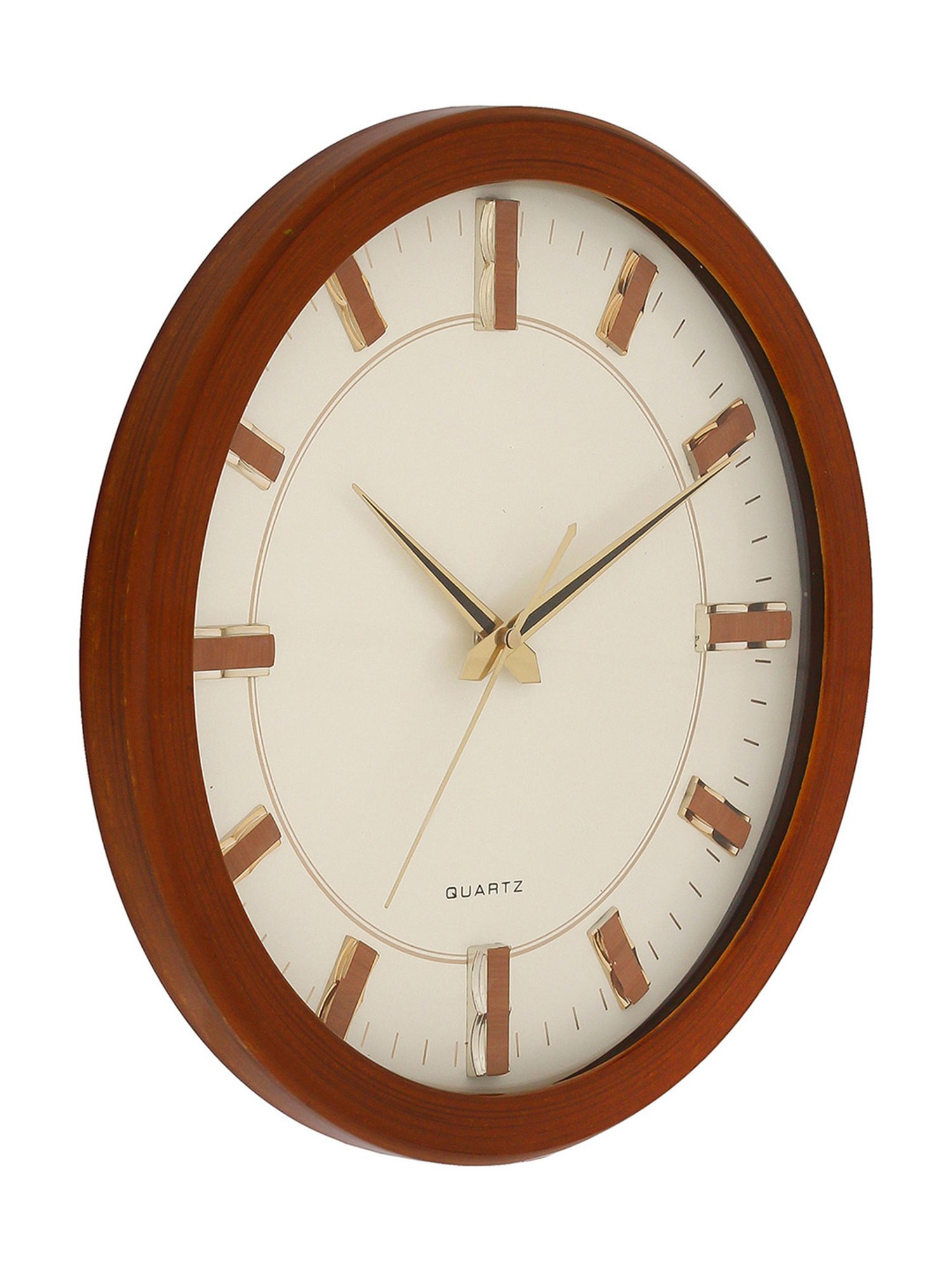 CHRONIKLE Classic Round Brown Wood Wall Clock
