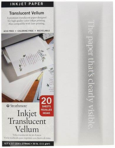 Strathmore 598030 20-Sheet Inkjet Translucent Vellum, 8.5 by 11-Inch