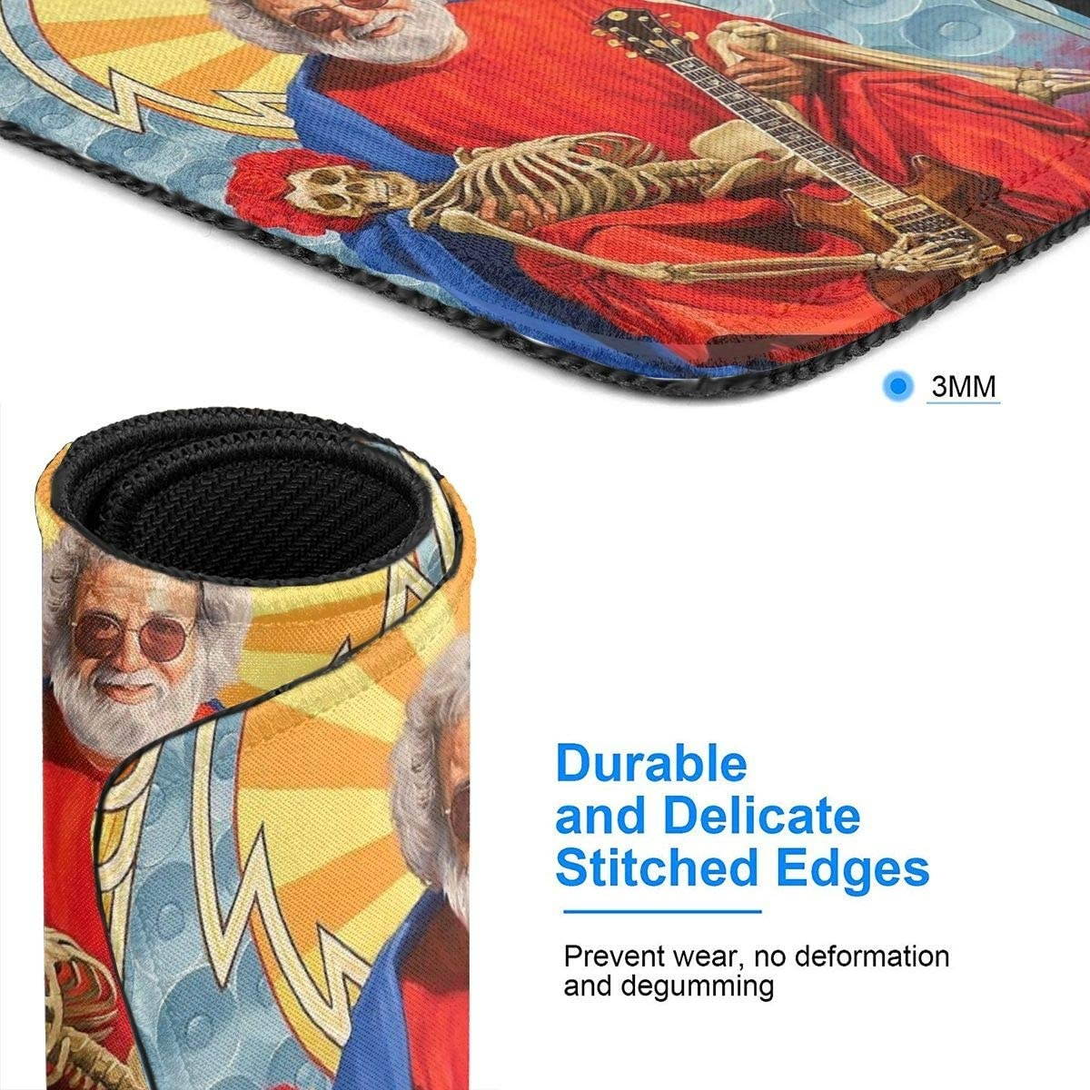 Grate-ful Dead Mouse Pad Dancing Bear Printed Mousepad Colorful Gaming Mouse Pads Non - Slip Rubber Base for Computer Game 7.1x8.7 in/18x22 cm