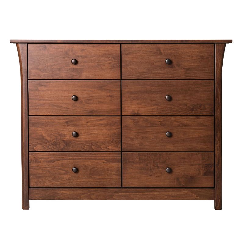 3pc Eastern King Gevina Solid Maple Wood Bedroom Set with 8 Drawer Chest Dark Cherry - HOMES: Inside + Out