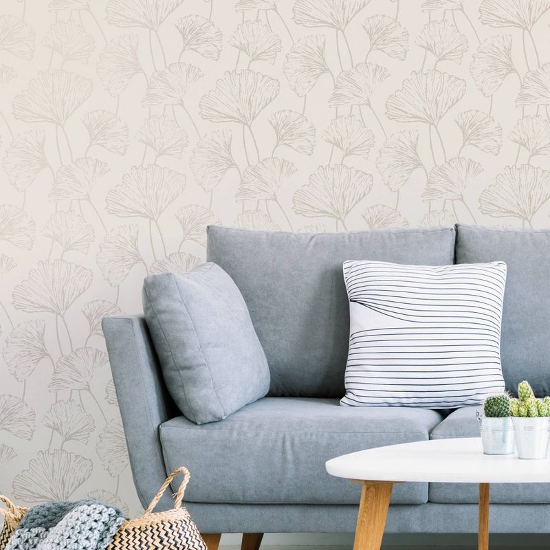 NuWallpaper Hikarigaoka Peel & Stick Wallpaper Silver