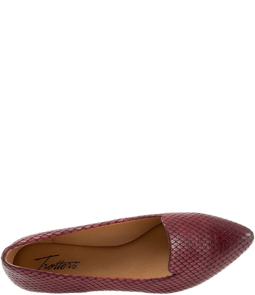 Trotters Harlowe Pattern Detail Leather Flat Loafers