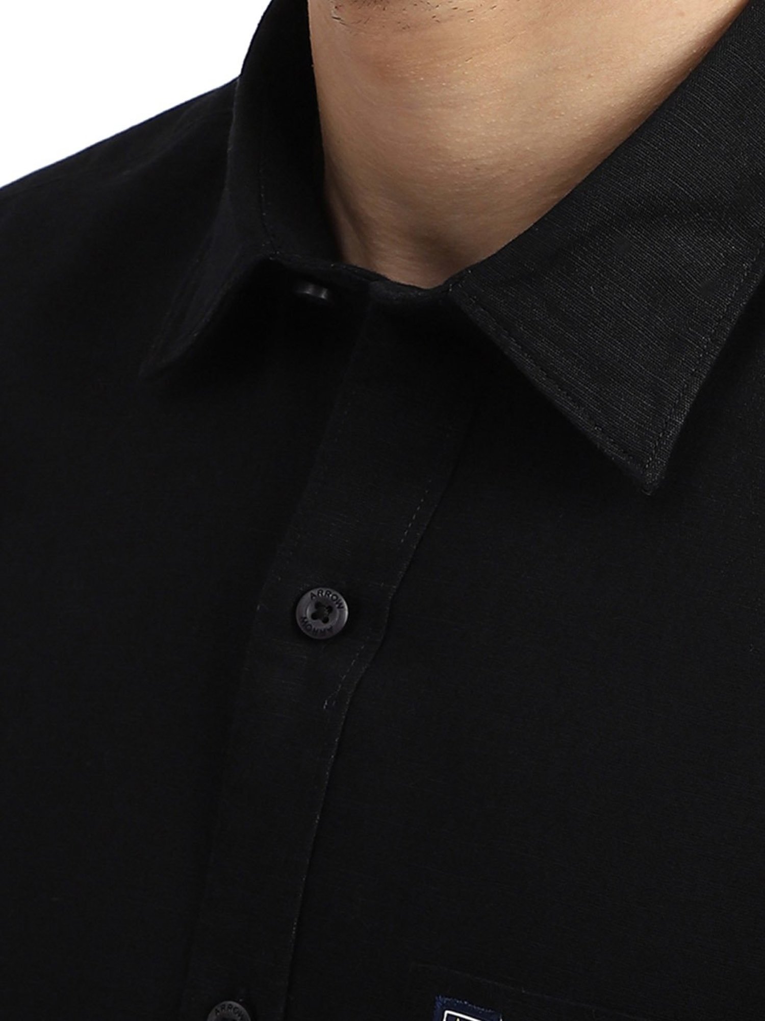 Arrow Black Cotton Slim Fit Shirt
