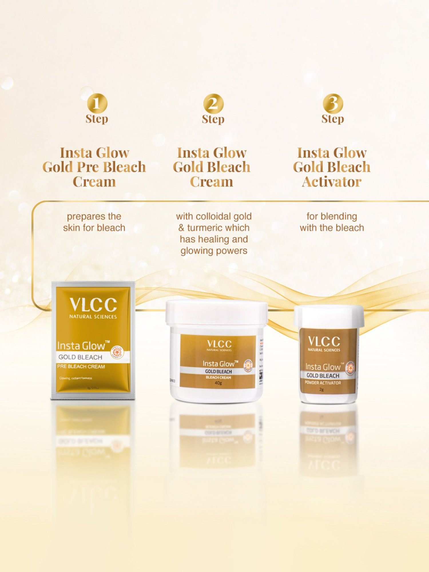 VLCC Insta Glow Gold Bleach - Pack of 2