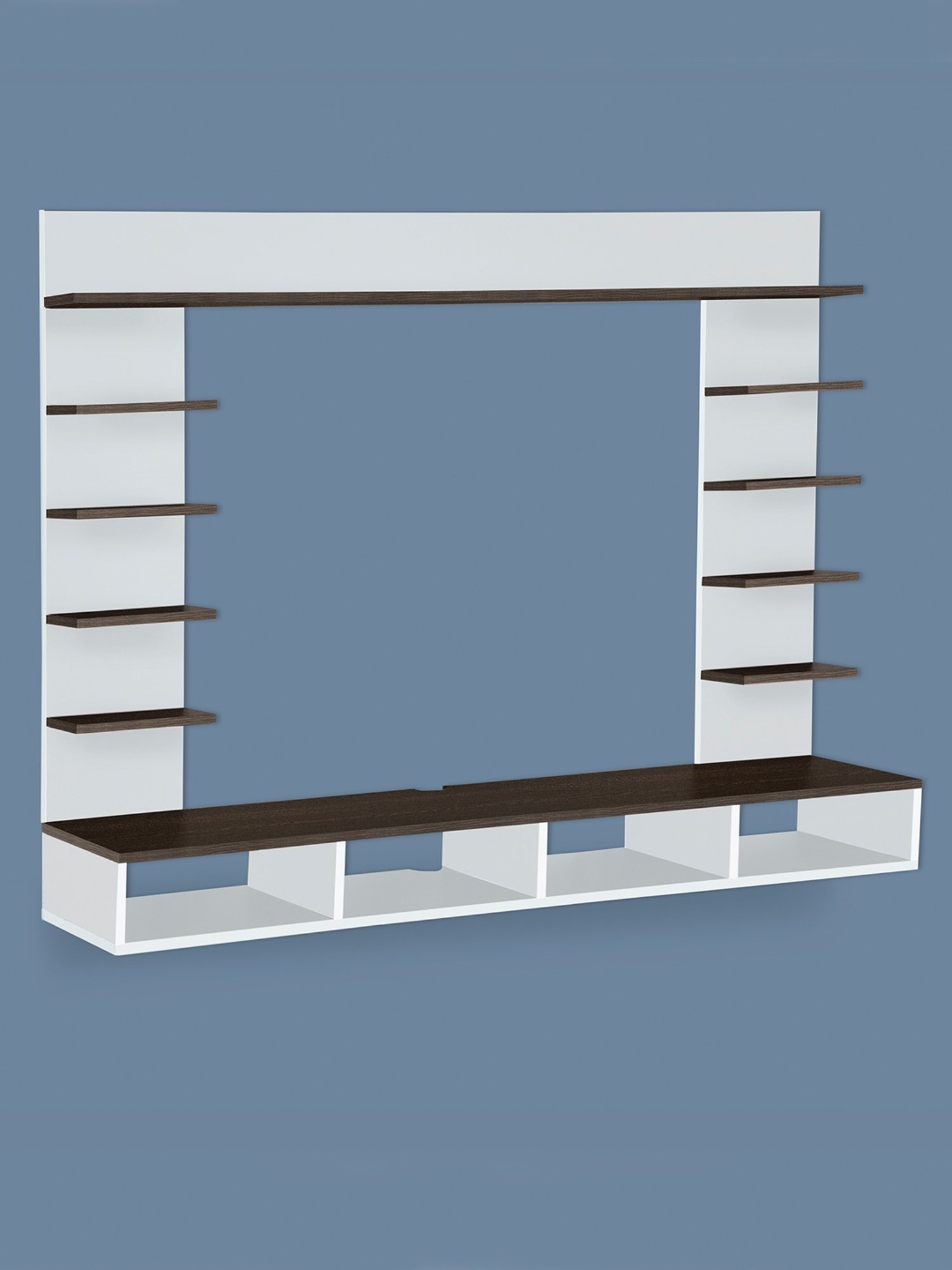 Delite Kom Flex Flowery Wenge & Acacia Dark Engineered Wood TV Entertainment Unit