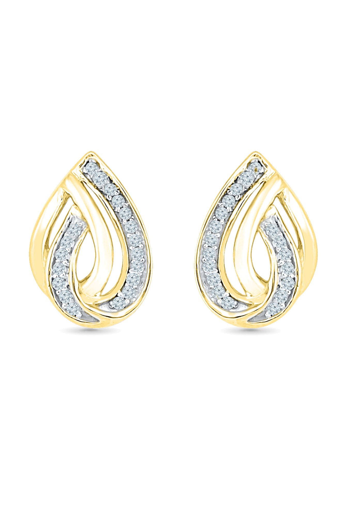 Sri Jagdamba Pearls Shining 18k Gold & 0.12 ct Diamond Earrings