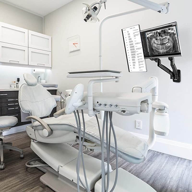 Dual 13quot27quot Monitor Wall Mount fits Two FlatCurved Computer Monitor Full Motion Height Swivel Tilt Rotation Adjustable Monitor Arm VESACable Management