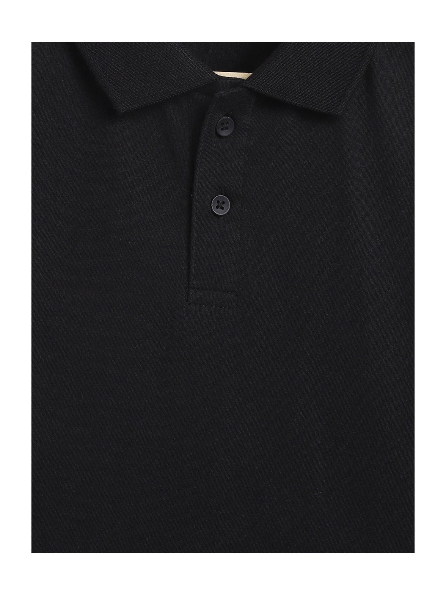 Campana Kids Black Solid Polo T-Shirt