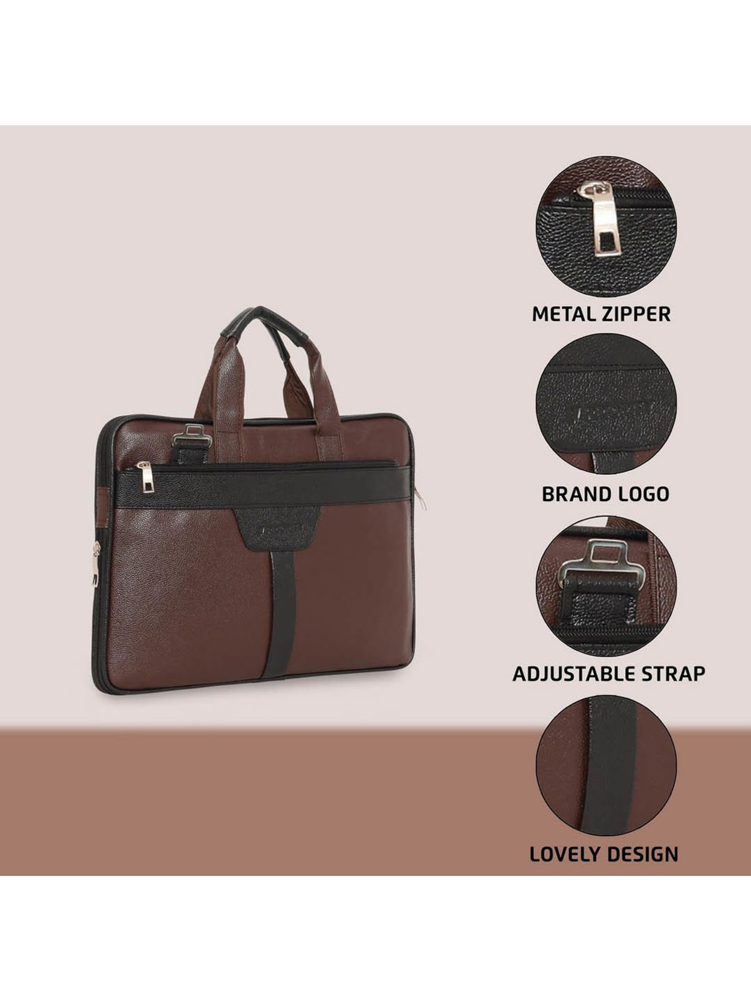 Priority Brown Synthetic Large Messenger Bag