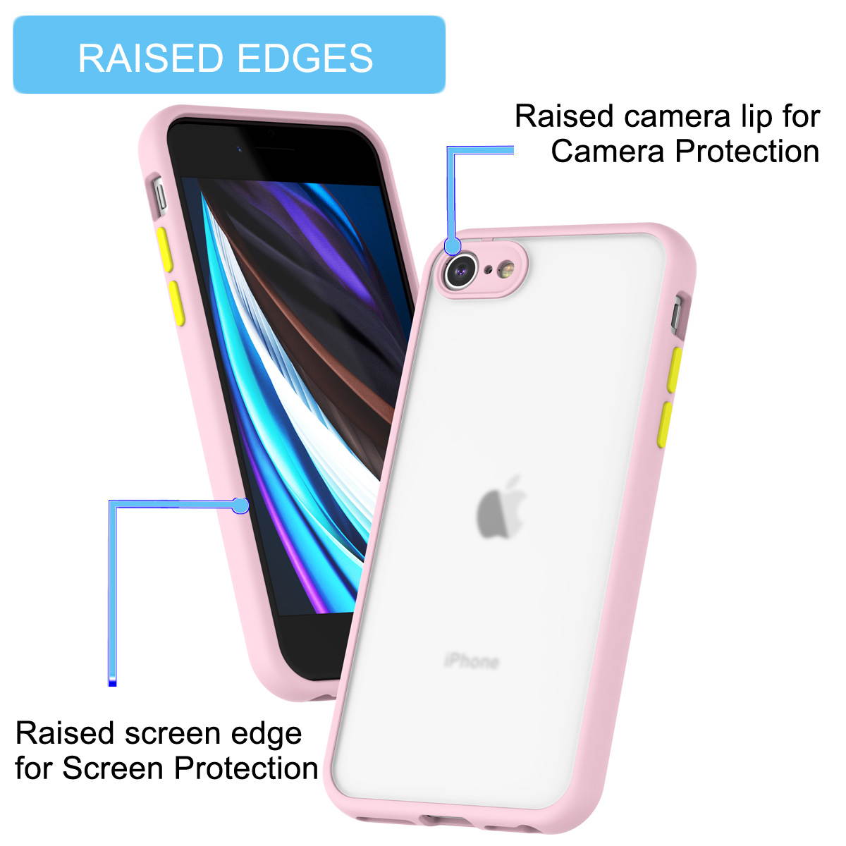 iPhone SE 2 2020 Case, Hard Case for iPhone 7 / 8 Shock Absorbing,Tekcoo Translucent Matte Sturdy Case [Military Grade Drop Tested] Soft TPU Bumper Slim Phone Case Cover for iPhone SE 2 2020 4.7"