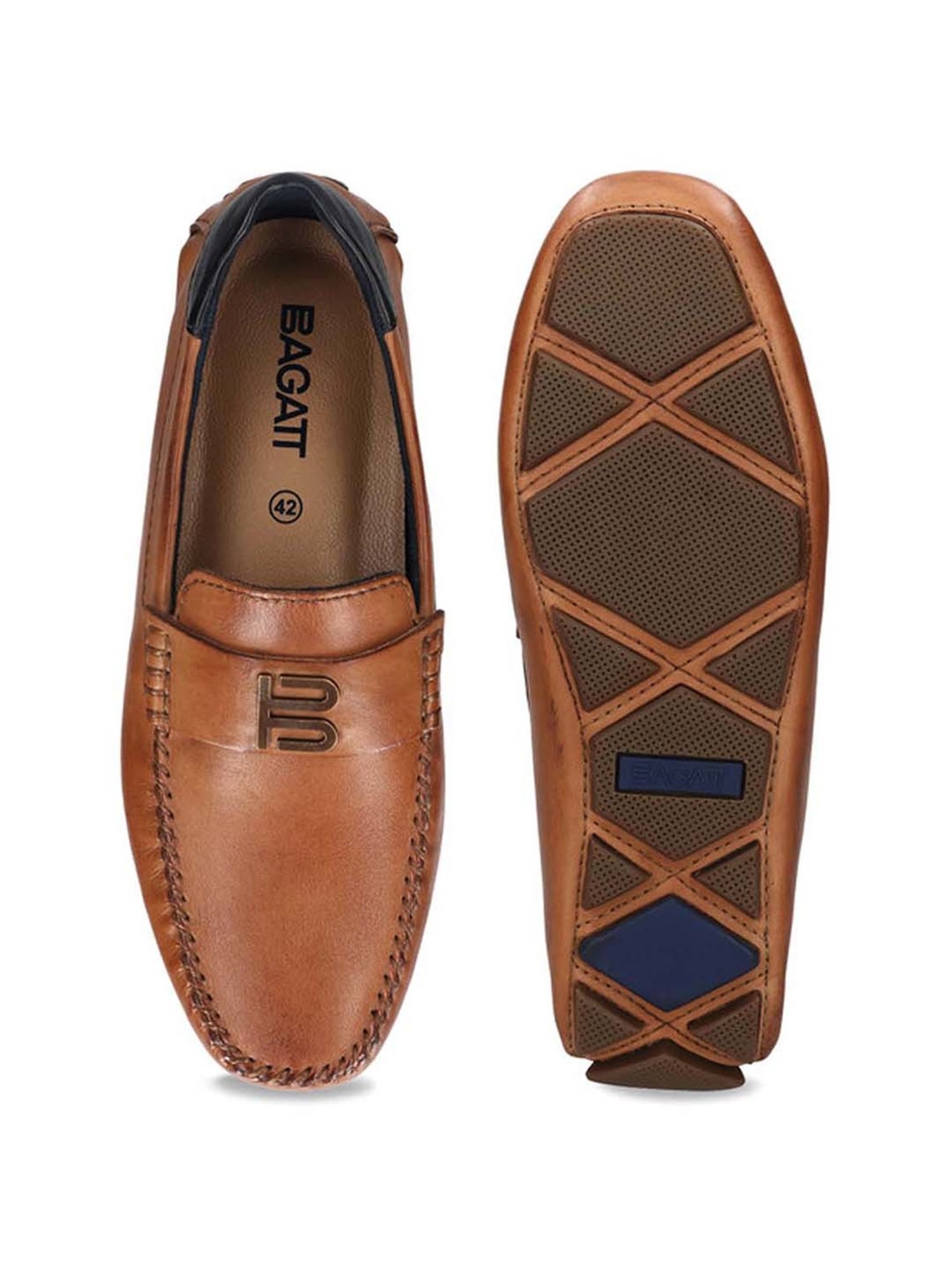 BAGATT Men's Hexa Cognac Casual Loafers